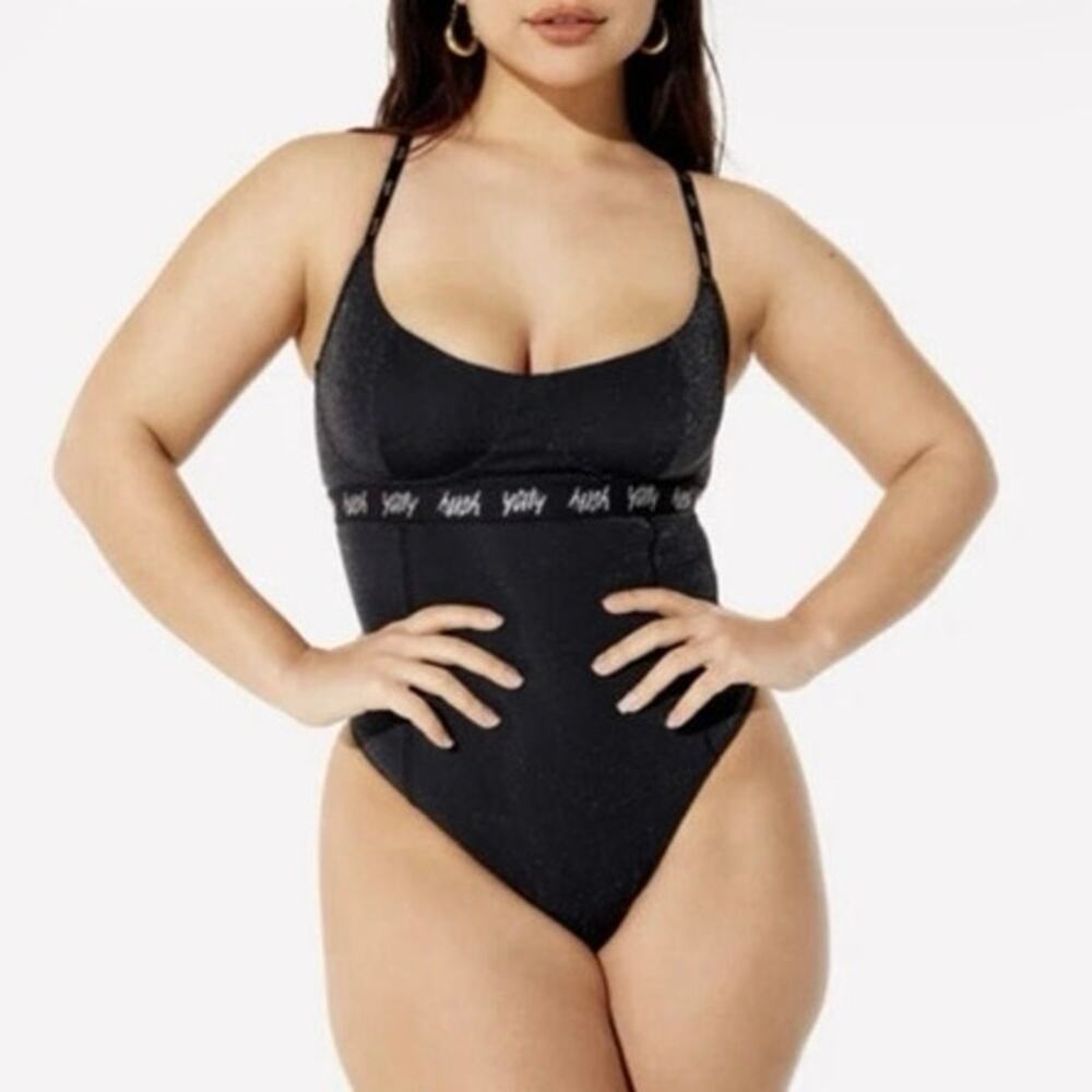 Yitty Spotlight Shaping Bodysuit Demi Cup Thong by Lizzo Plus Size 3X Black